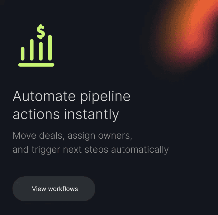 Business automation control dashboard and workflow overview