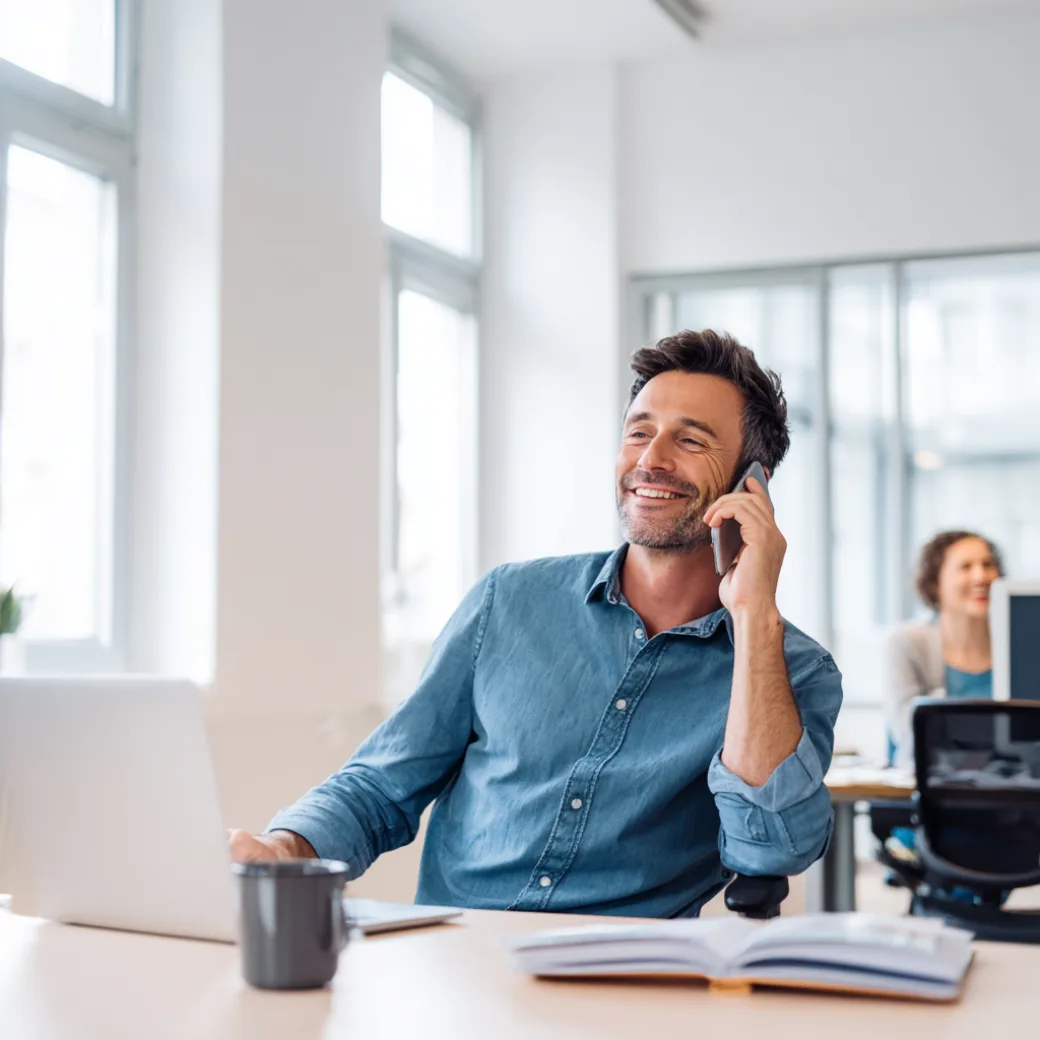 Professional managing leads at desk