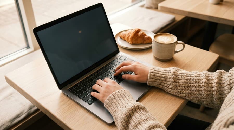 Small business owner sending email campaigns
