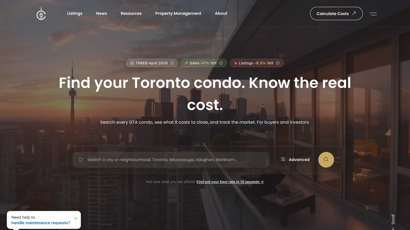Toronto Condo Market real estate platform built by Cloud3